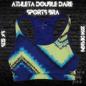 Athleta Double Dare racerback bright Tie Dye Blue Green Purple XS 2014 design